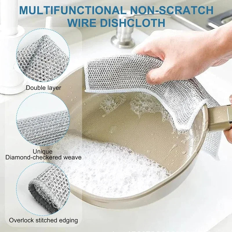 Magic Wire Cleaning Cloth | Metal Mesh Dish Scrubber 1-12pk