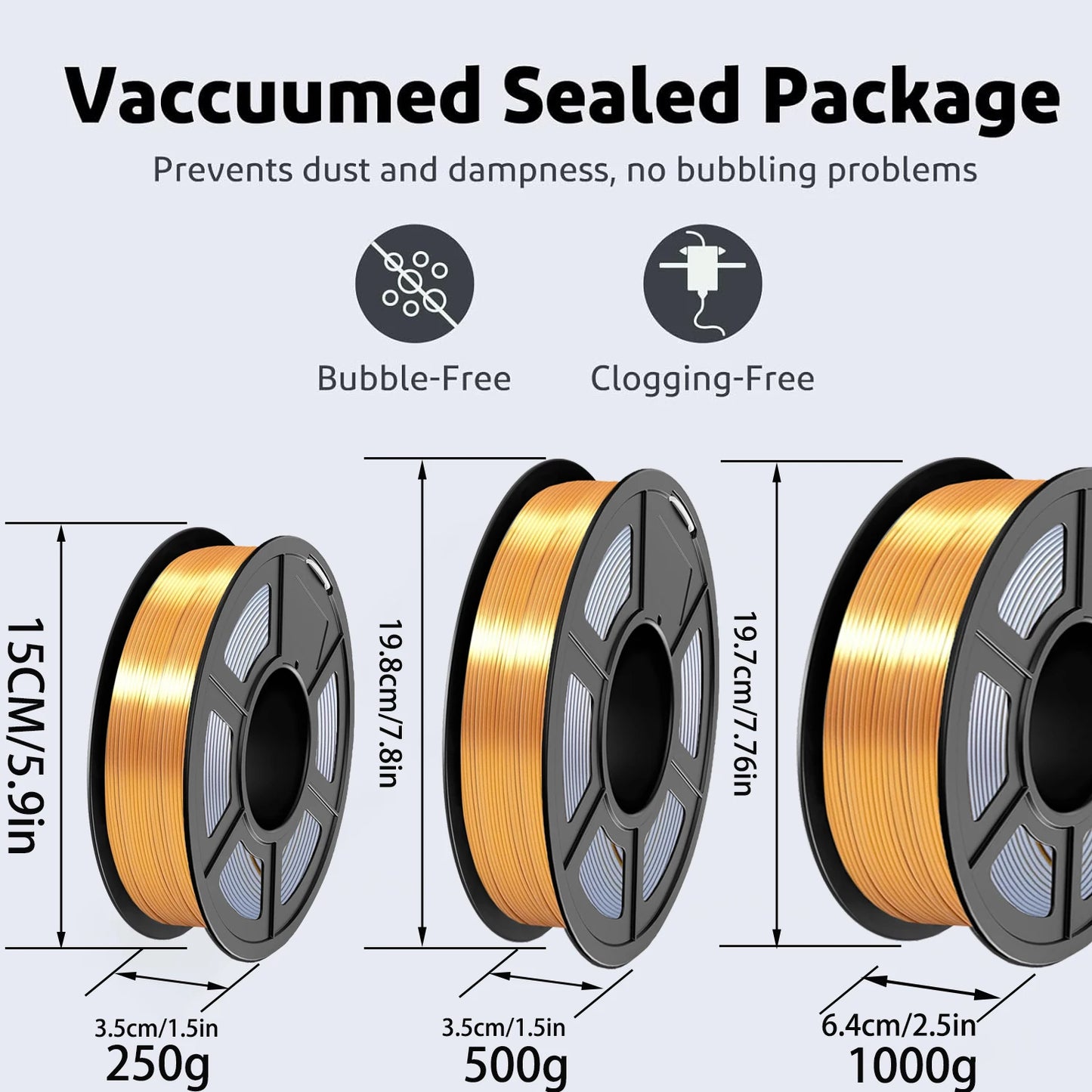 Silk Tricolor PLA+ Filament 1.75mm Gold Silver Copper – 3D Maliang