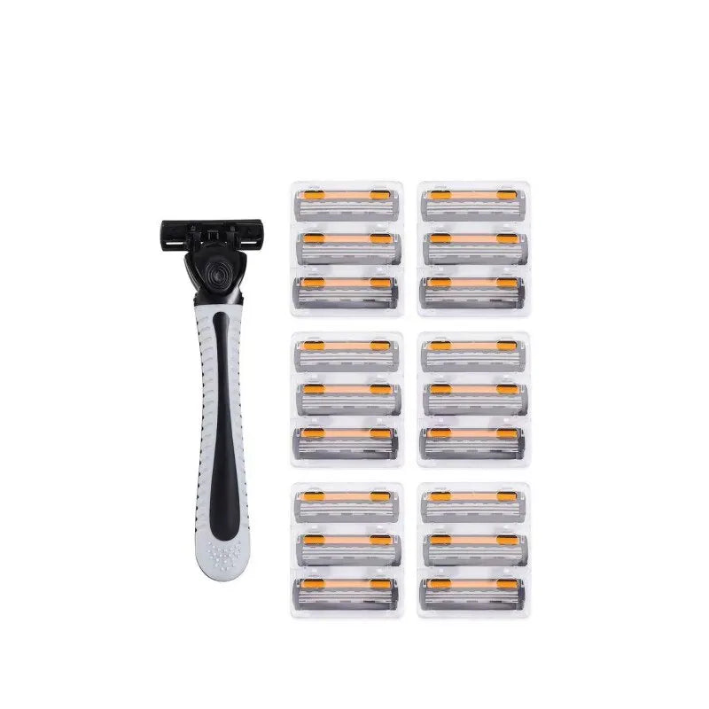 Men's Triple Blade Manual Razor | 19 Replacement Heads