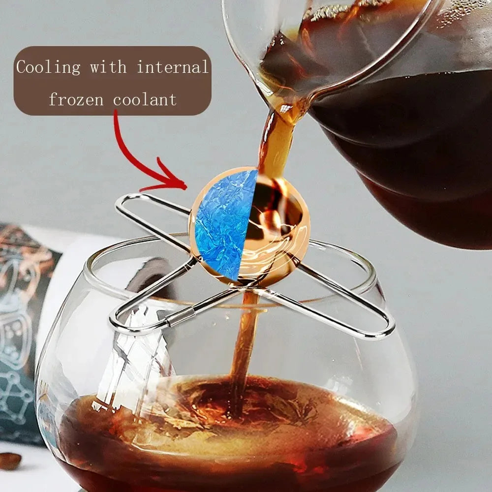 Stainless Steel Coffee Frozen Ball Reusable Cooling Coffee Tool Espresso Ice Hockey Whiskey Cocktail Cooler Retain Fragrance Peaceful Pleasures Health and Wellness