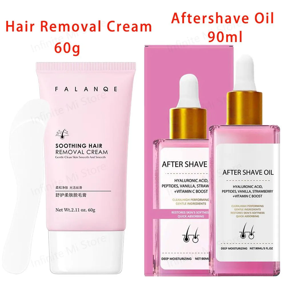 90ml Strawberry Hair Removal Aftercare Oil Gently Soothes The Skin Moisturizing 60g Hair Removal Cream Skin Care Peaceful Pleasures Health and Wellness