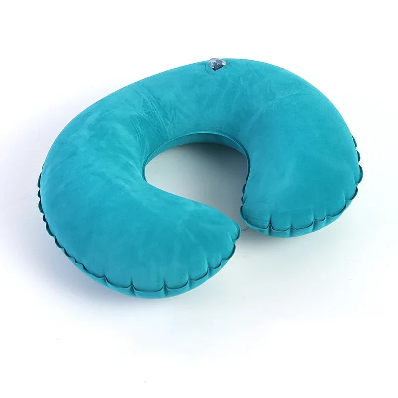 Inflatable C-Shaped Travel Neck Pillow | Portable PVC Cushion