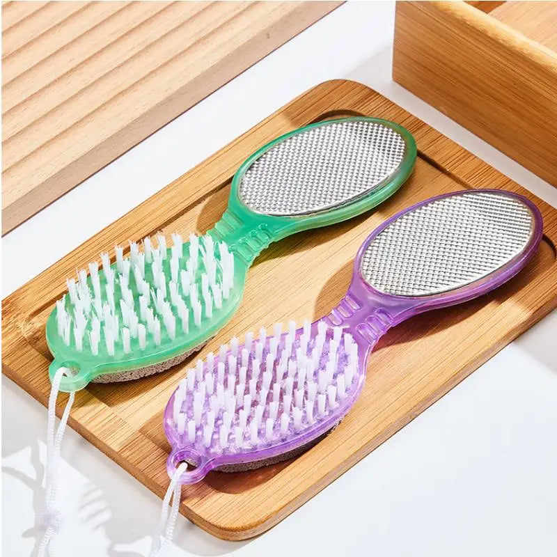 4 In 1 Foot Brush File With Pumice Stone Foot Rasp Sandpaper Foot Scrubber Brush For Feet Dead Skin Remover For Foot Care Tool Peaceful Pleasures Health and Wellness
