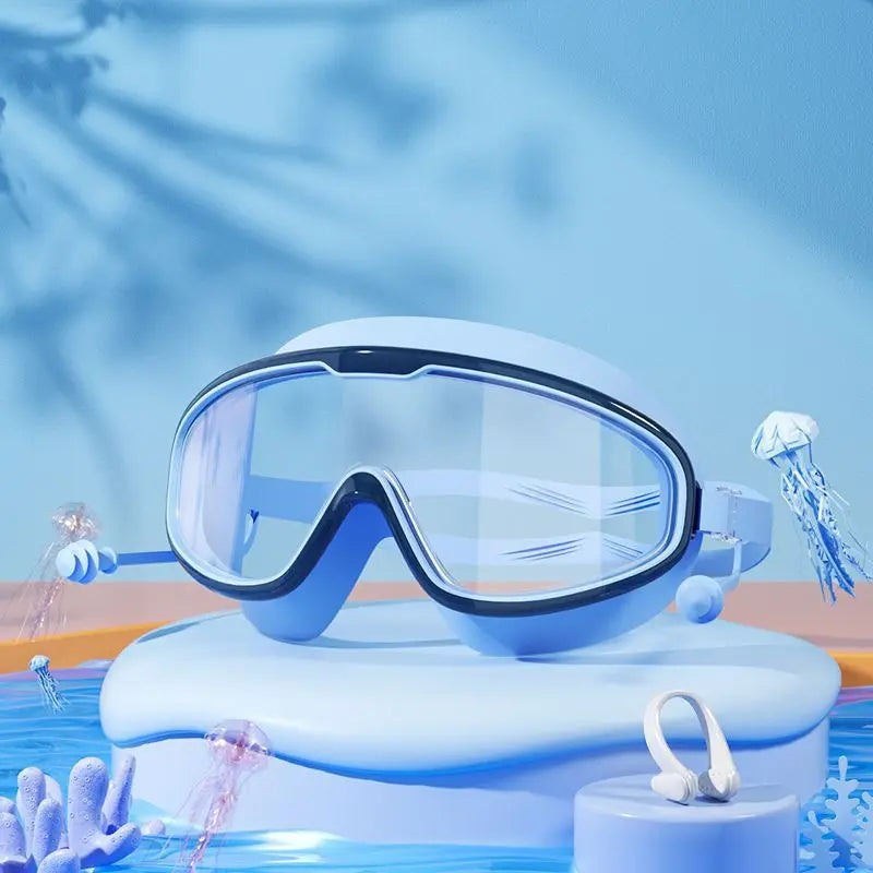 Anti-fog High-definition Swimming Goggles High-definition Non-clogging Swimming Goggles Large-frame Swimming Goggles Peaceful Pleasures Health and Wellness Blue