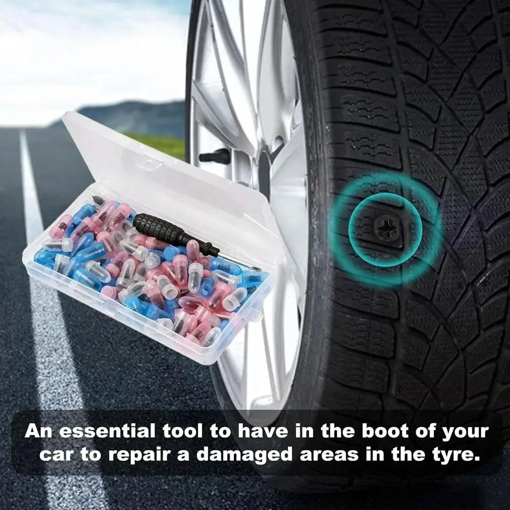 100pcs Tire Repair Screw with ScrewdriverFor Car Motorcycle Truck Universal Vacuum Tyre Repair Nails Tire set Car Accessories Peaceful Pleasures Health and Wellness