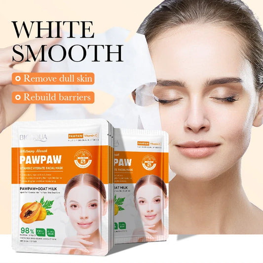 BIOAOUA Papaya Vitamin C Brightening Face Mask 25g Brightening Face Mask Oasis Select 5pcs