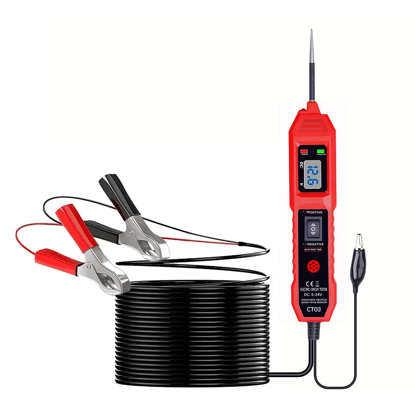Automotive Circuit Tester - 6 - 24V Voltage, Led Display & Buzzer Notification, Multifunctional and Durable Green Peaceful Pleasures Health and Wellness Default Title