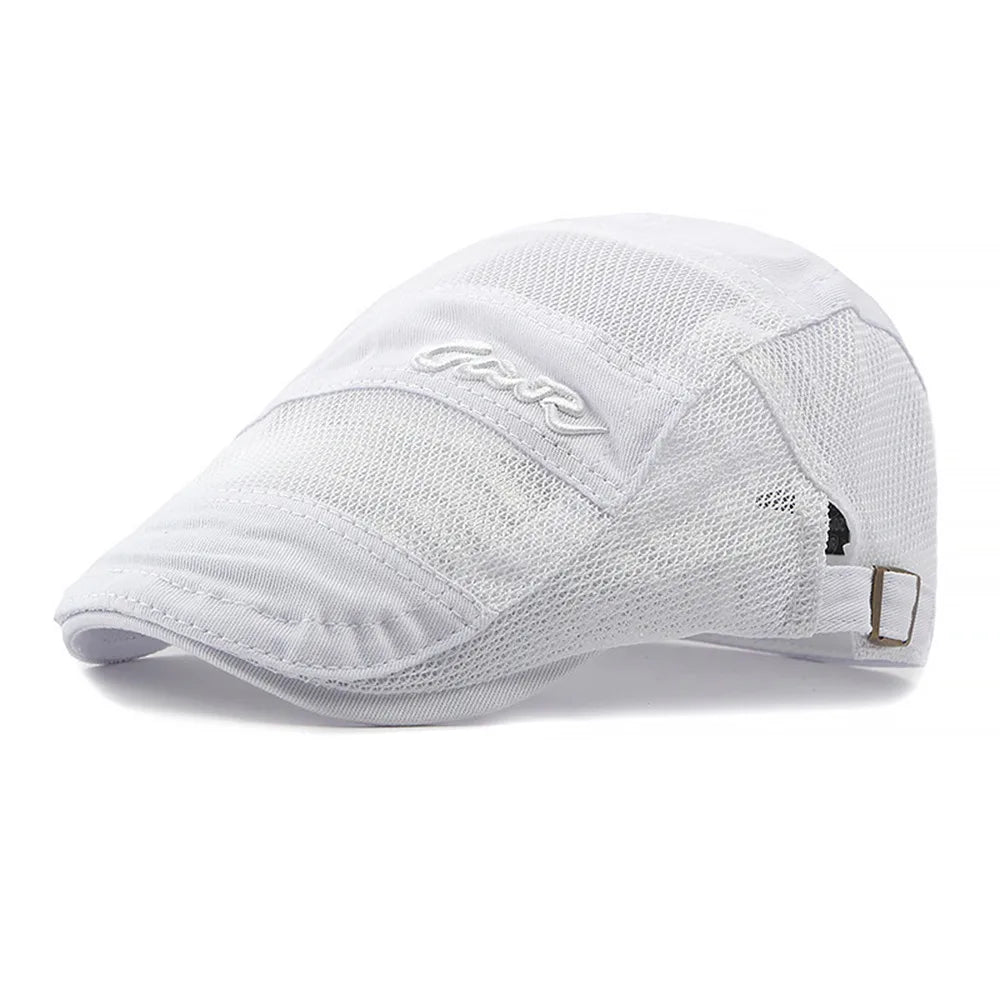 Vintage Mesh Beret Hat – Breathable Cotton Sun Hat, Unisex