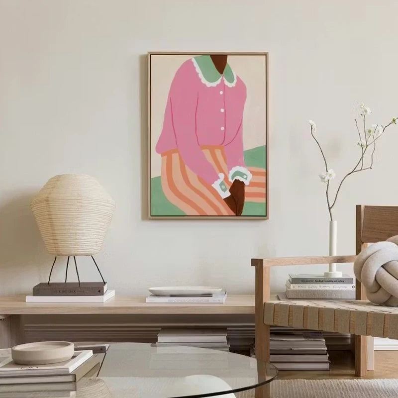 Abstract Fashion Girl Dog Canvas Wall Art Print | Home Decor Canvas Wall Art Print Peaceful Pleasures Health and Wellness