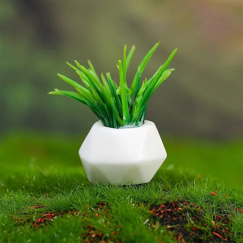Mini Resin Figures Home Decor Desk Accessories Pot Plant Fairy Garden Ornaments Dollhouse Miniature Items Landscape DIY Peaceful Pleasures Health and Wellness D