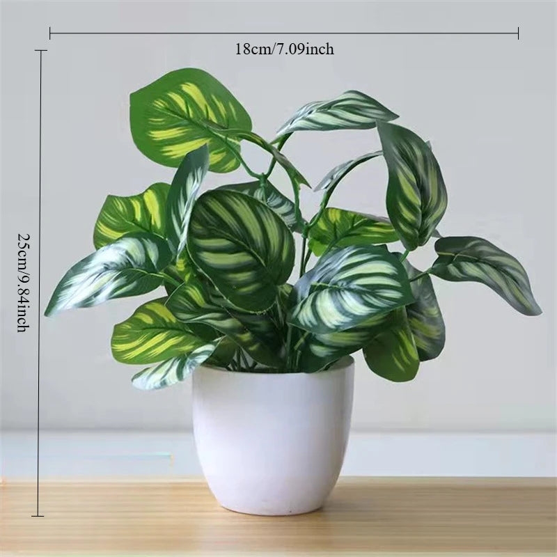Artificial Bonsai Plant Pot | Fake Foliage Home Office Decor