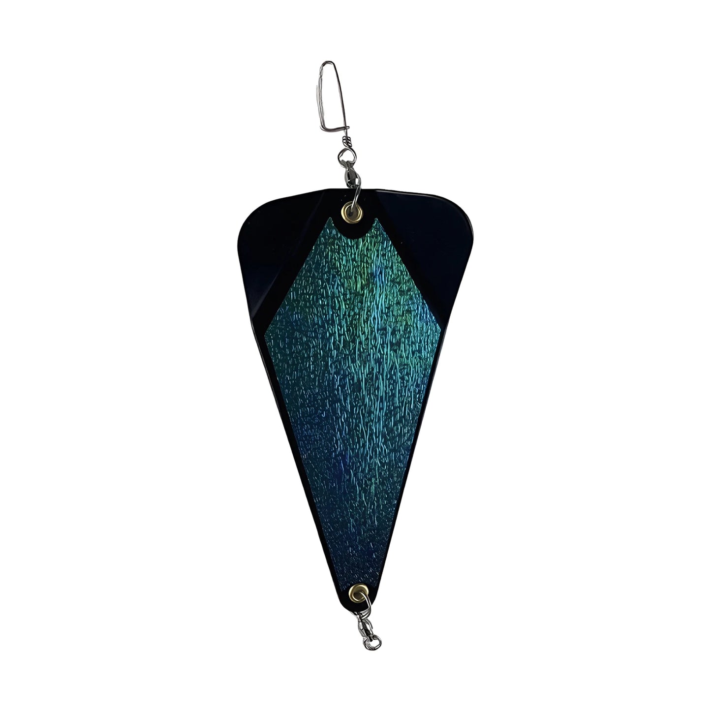 Triangle Trolling Tackle Flasher UV Double-sided Reflective Sea Fishing Bait for Sea Fishing Luminous Lure Boat Accessory Peaceful Pleasures Health and Wellness Black