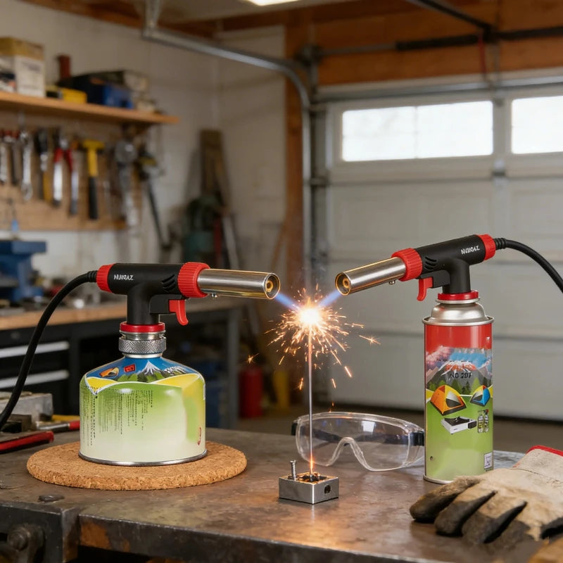 Camping Baking Barbecue Gas Torch Welding Fire Maker Lighter Butane Burner Flame Metal Flame Gun WeldingTorch Lighter Heating Peaceful Pleasures Health and Wellness