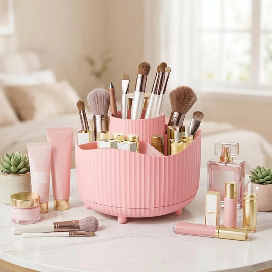 360° Rotating Makeup Organizer – Brush & Lipstick Holder Makeup Organizer Peaceful Pleasures Health and Wellness