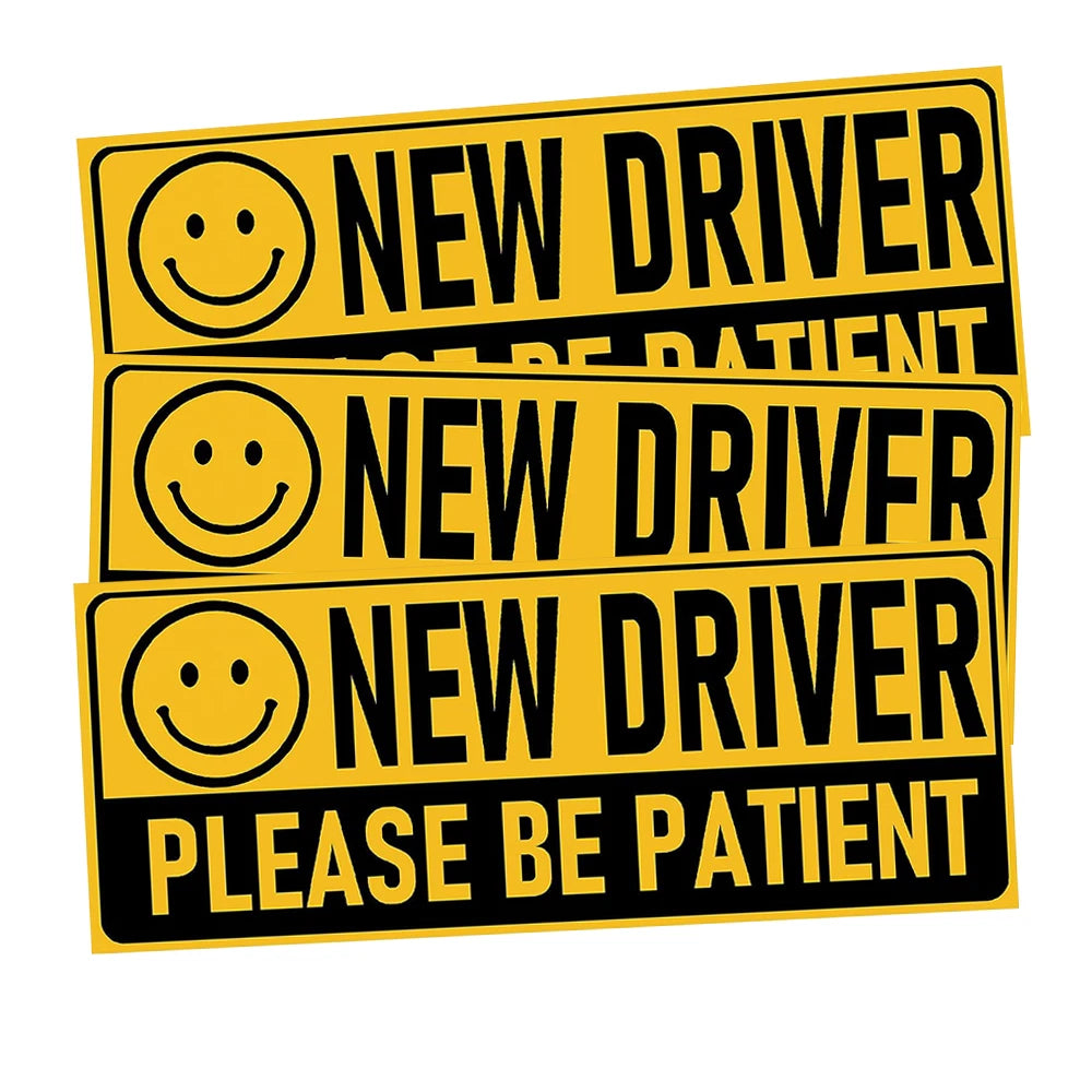 New Driver Please Be Patient Car Sticker Decal Set – 3 PCS