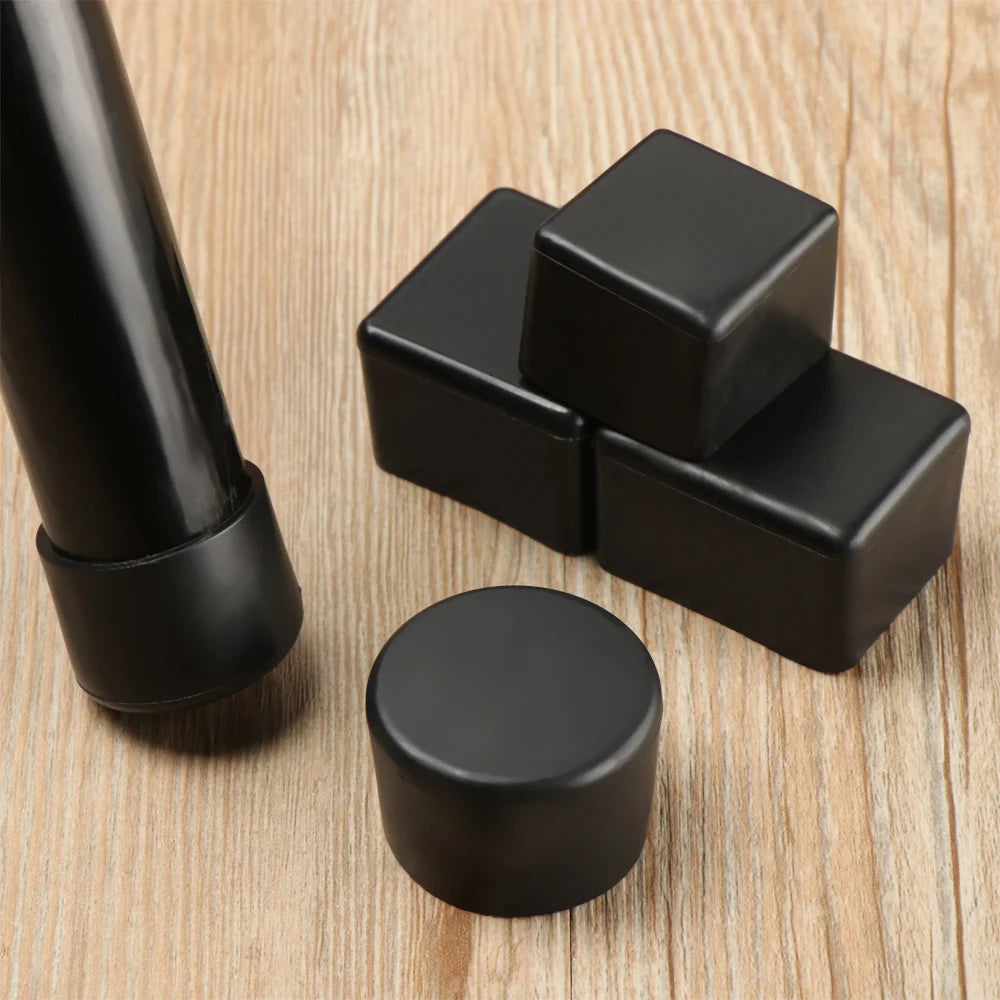 4-Pack Square Chair Leg Caps | Non-Slip Floor Protectors