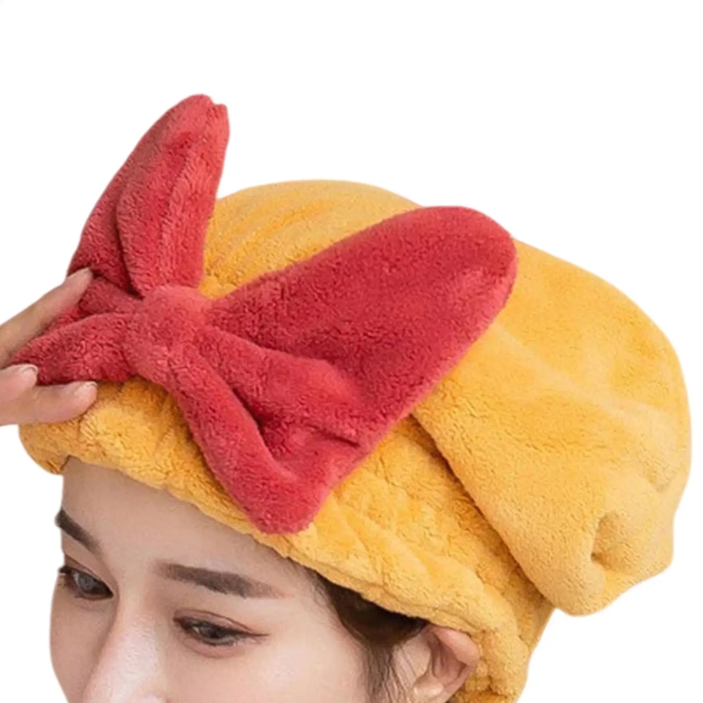 Bow-Knot Hair Drying Towel Wrap | Coral Fleece Turban Cap