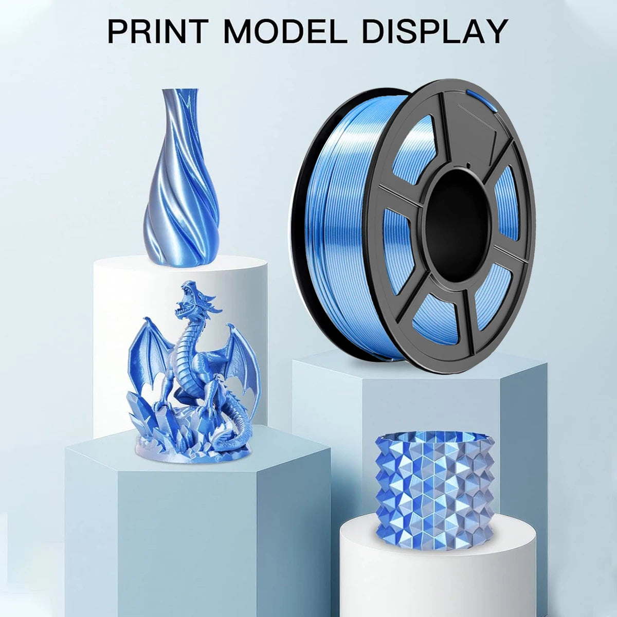 Silk Dual Color PLA Filament 1.75mm | DINGSUN 3D 200g–1kg