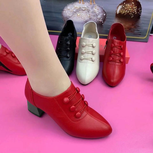 Woman Solid Casual Ankle Booties Women Low Heel Thick Sole Shoes Gift for Christmas Birthday New Year Peaceful Pleasures Health and Wellness