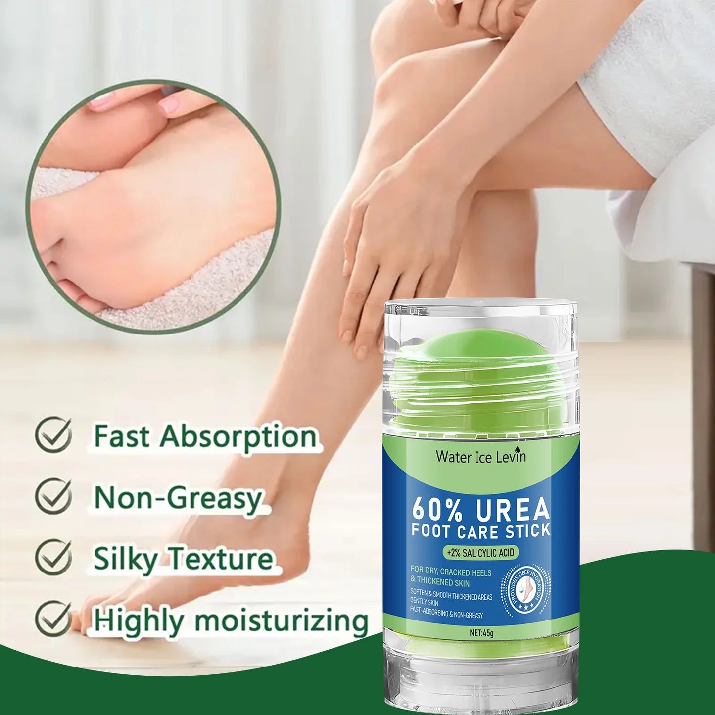 Foot Care Stick | Salicylic Acid & Urea for Dry Cracked Heels