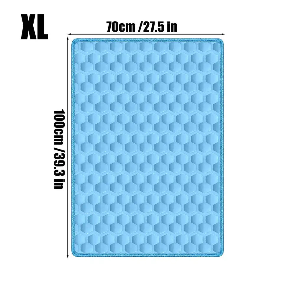 Pet Cooling Mat for Dogs & Cats – Ice Silk, S–XXL Sizes