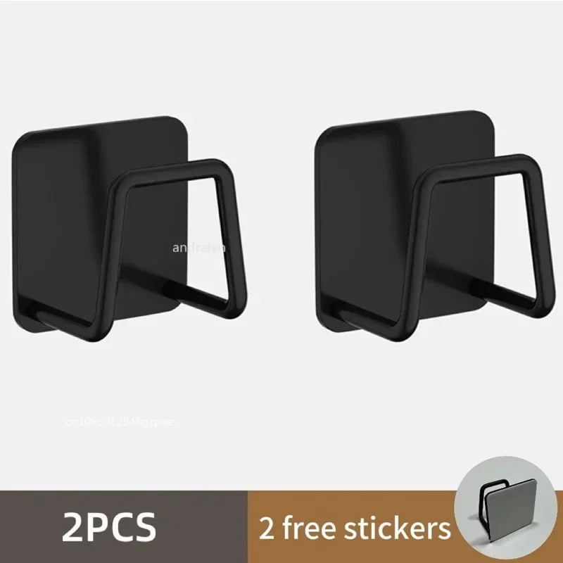 1pc-6pcs Stainless Steel Sink Sponge Rack For Sponge Steel Wire Ball Draining Paste The Inner Wall Of The Sink Kitchen Supplies Peaceful Pleasures Health and Wellness 2PCS-black