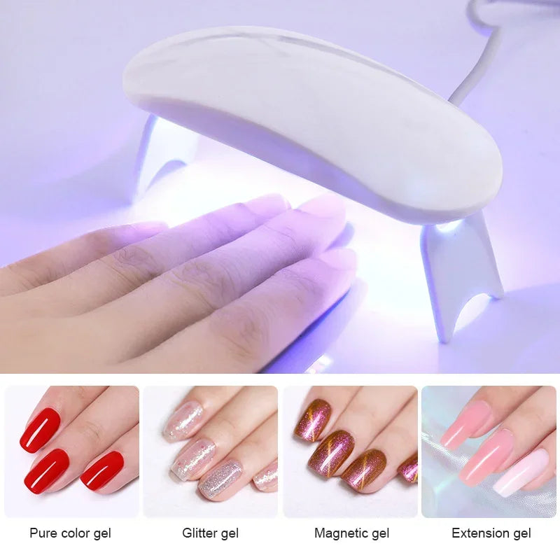 Mini 6W LED UV Nail Lamp Gel Curing Dryer USB 2-Pack UV Nail Curing Lamp Peaceful Pleasures Health and Wellness