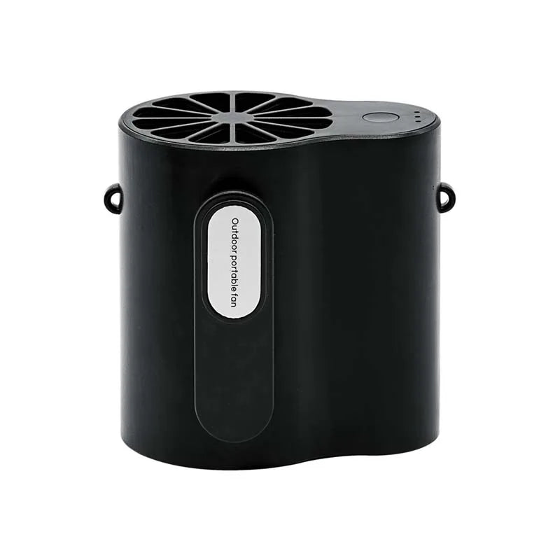 New Design Portable 3 Wind Speed Electric Mini Rechargeable Personal Cooling Outdoor Hanging Clip Neck Waist Fan Peaceful Pleasures Health and Wellness black USB Type-C