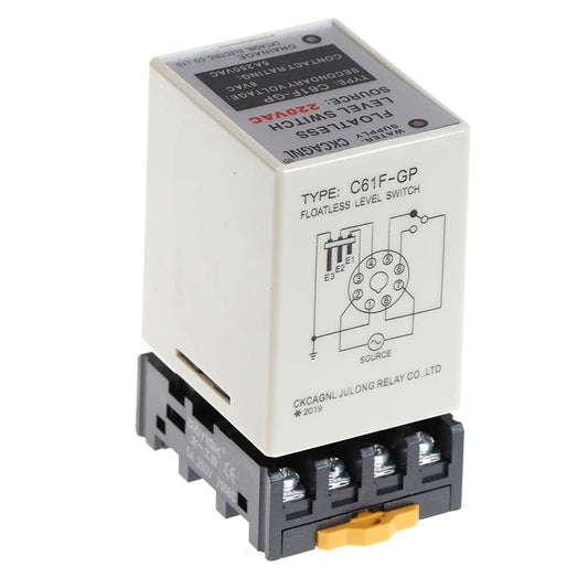 1PC C61F-GP AC220V Level Relay Floatless Level Switch Level Controller with Base Peaceful Pleasures Health and Wellness