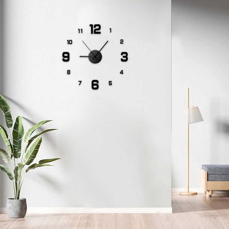 Creative Frameless DIY Wall Clock Wall Decal Home Silent Clock Living Room Office Wall Decoration Peaceful Pleasures Health and Wellness