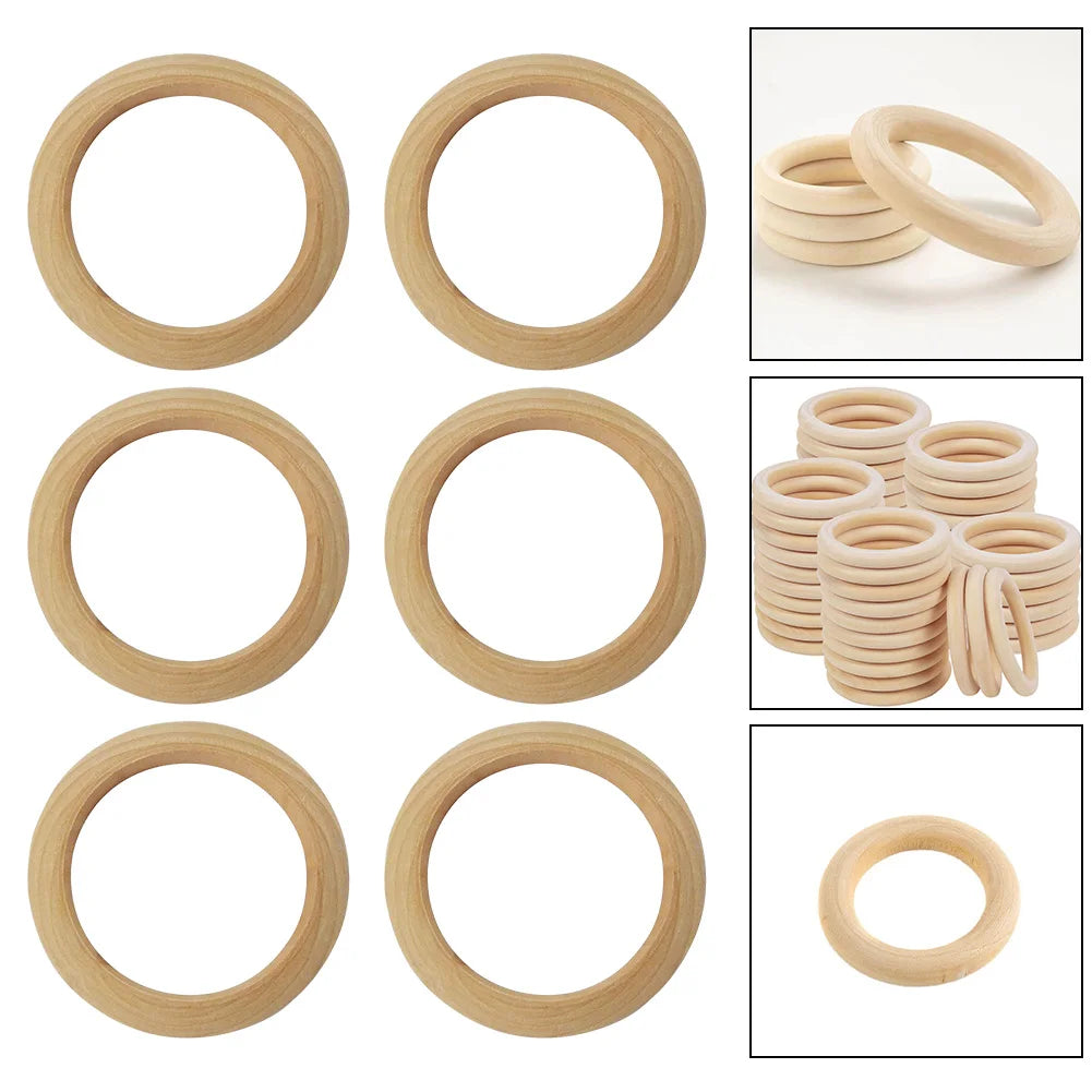 Unfinished Wooden Rings for DIY Crafts & Jewelry Making