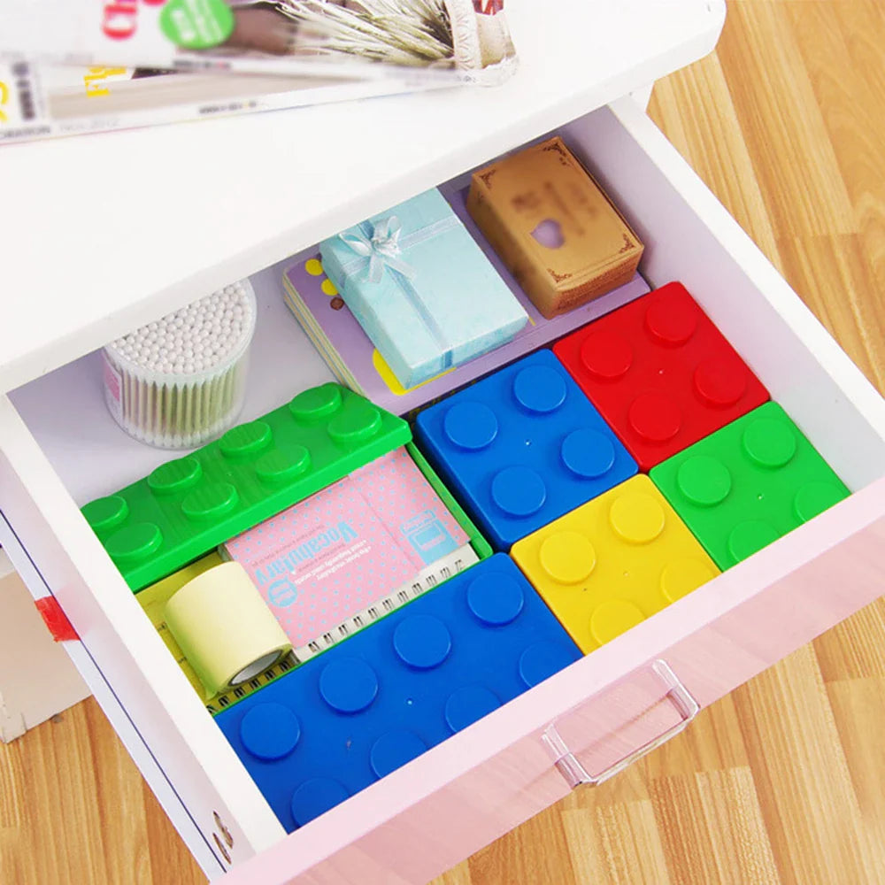 Stackable Building Block Storage Box | Modular Desk Organizer