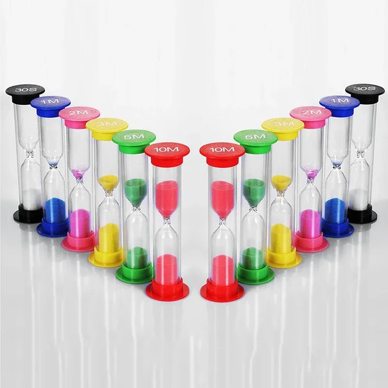 Colorful Anti-Drop Hourglass Sand Timer Set – 6 Pieces