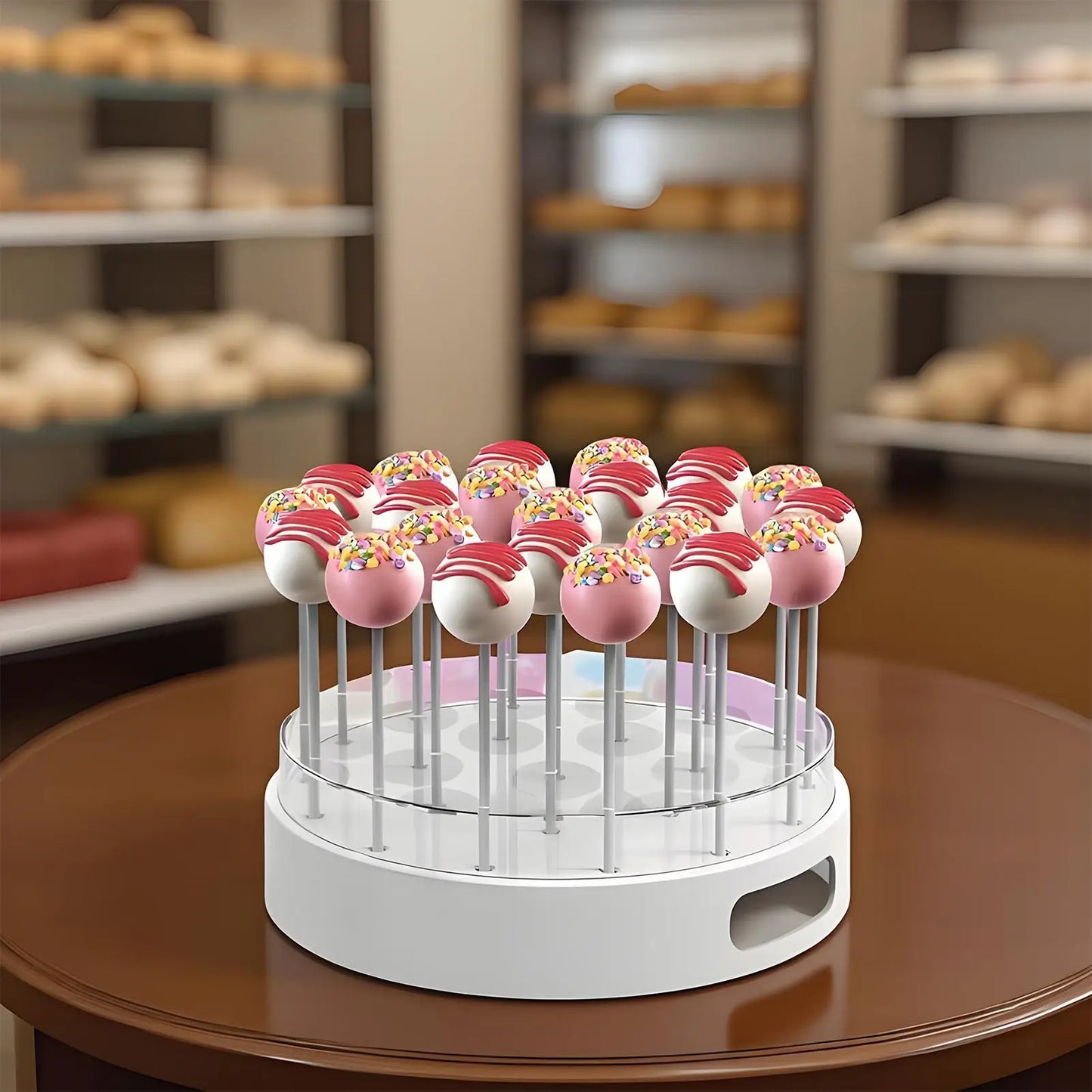 Lollipop Stand 22-Hole Acrylic Transparent Round Dessert Stand Weddings Cake Pop Stand For Cupcakes Fruit Bouquet Birthday Peaceful Pleasures Health and Wellness