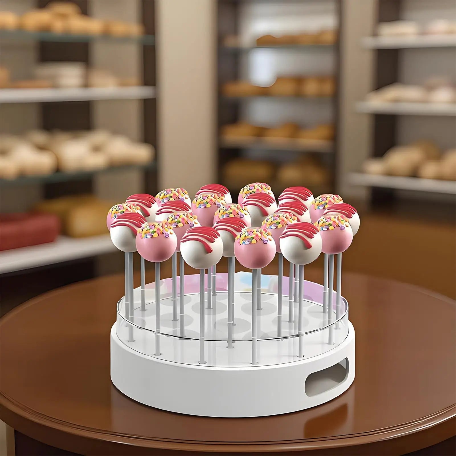 Lollipop Stand 22-Hole Acrylic Transparent Round Dessert Stand Weddings Cake Pop Stand For Cupcakes Fruit Bouquet Birthday Peaceful Pleasures Health and Wellness