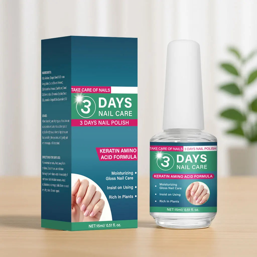 3 Days Nail Care Oil Keratin Amino Acid Formula Fast Dry 90s Salon Shine No Chip Deep Moisture Nail Strengthener,15ml Peaceful Pleasures Health and Wellness