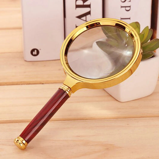 50x High-definition Handheld Magnifying Glass Suitable Reading Peaceful Pleasures Health and Wellness GOLD 50x
