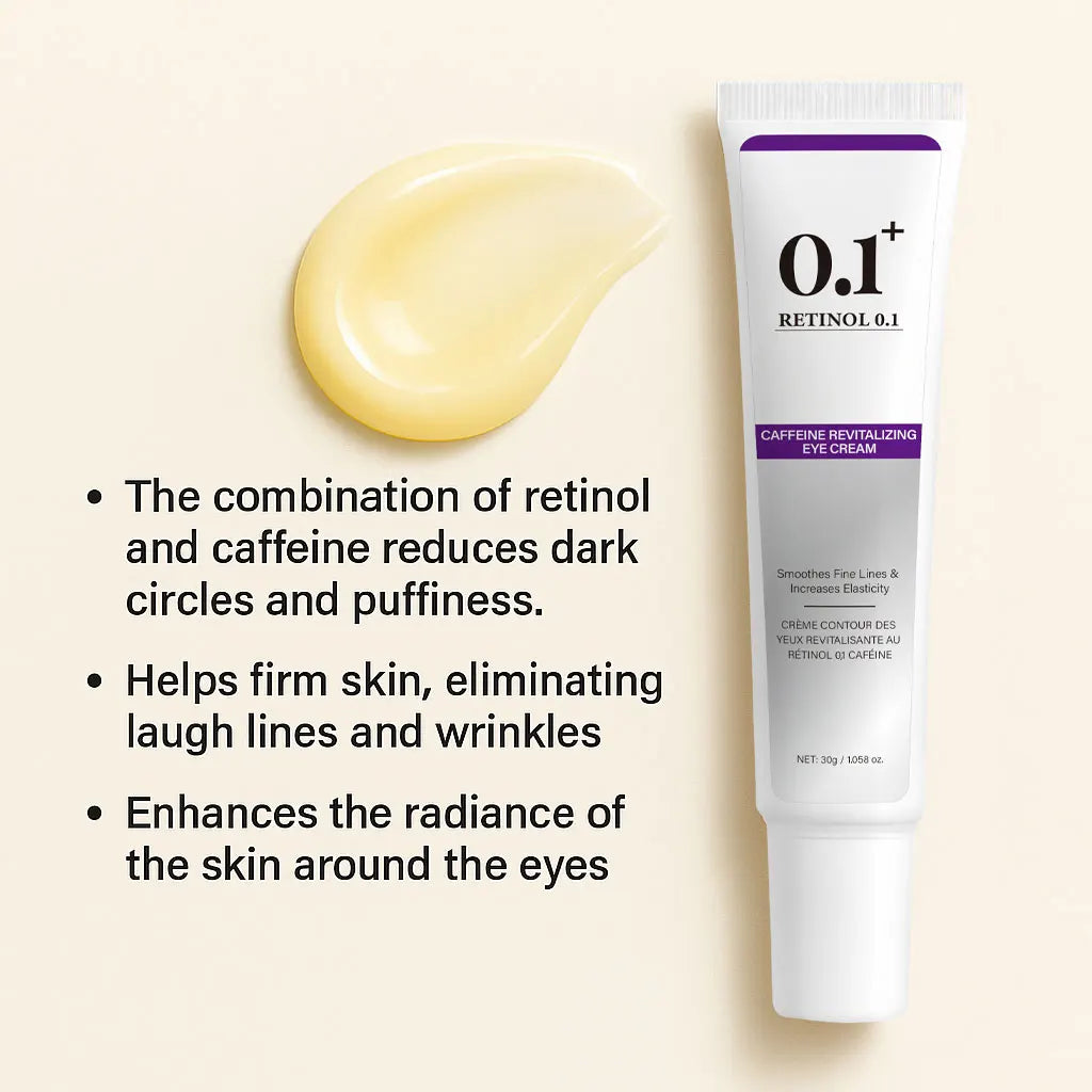 Retinol 0.1 Caffeine Revitalizing Eye Cream, Retinol Eye Cream for Dark Circles, Under Eye Cream For Hydration,Korean skincare Peaceful Pleasures Health and Wellness