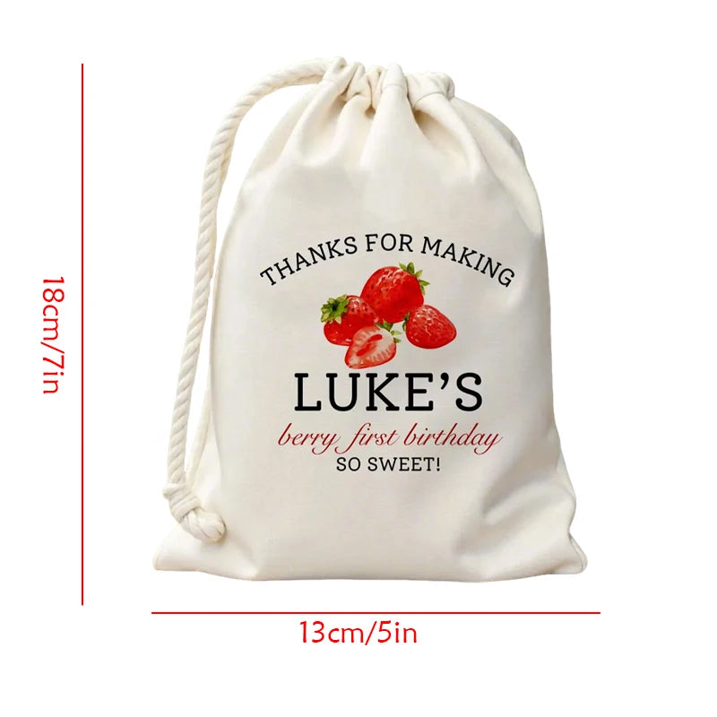 Personalized Strawberry Birthday Gift Bags | 5pcs Party Favors Party Favor Bags Peaceful Pleasures Health and Wellness