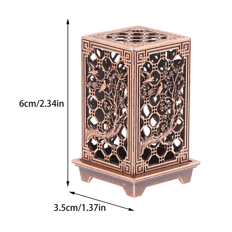 Square Alloy Incense Burner | Chinese Censer Aromatherapy Holder