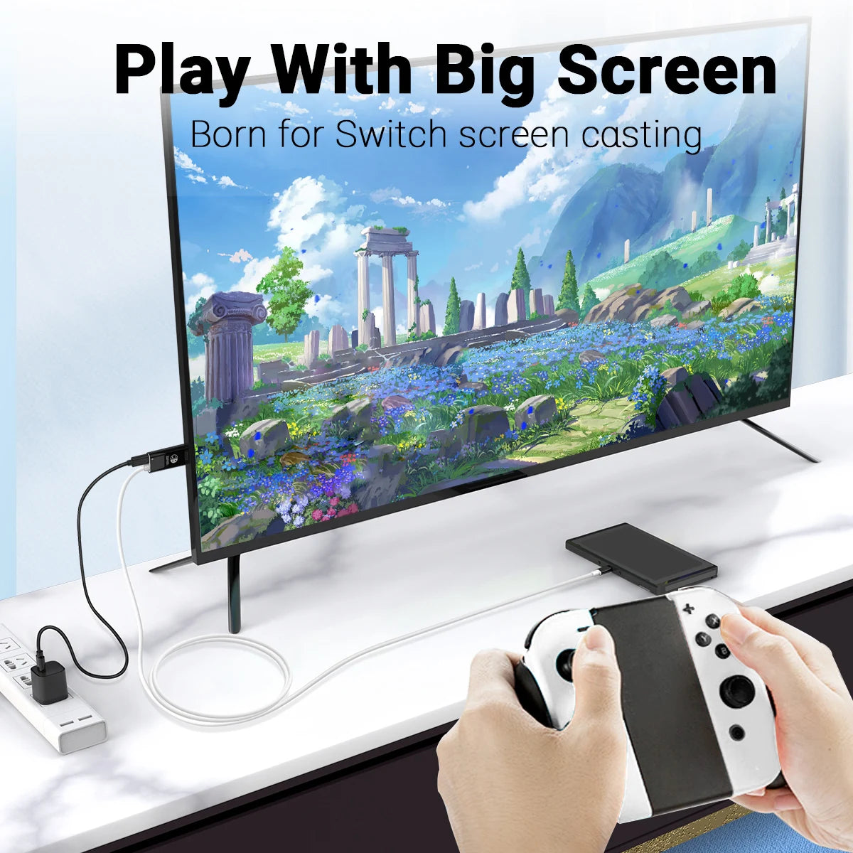 6.6Ft USB-C to DisplayPort Cable 8K@60Hz + PD 100W Charging