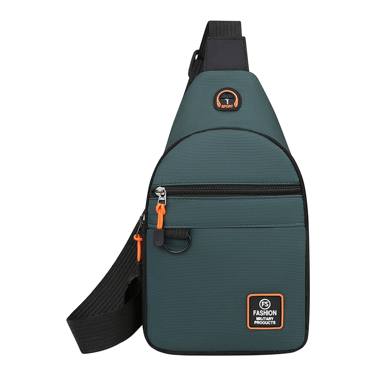 Water Resistant Crossbody Bag for Men Adjustable Shoulder Chest Pack with Multiple Compartments for Commuting Travel Business Peaceful Pleasures Health and Wellness Green lake