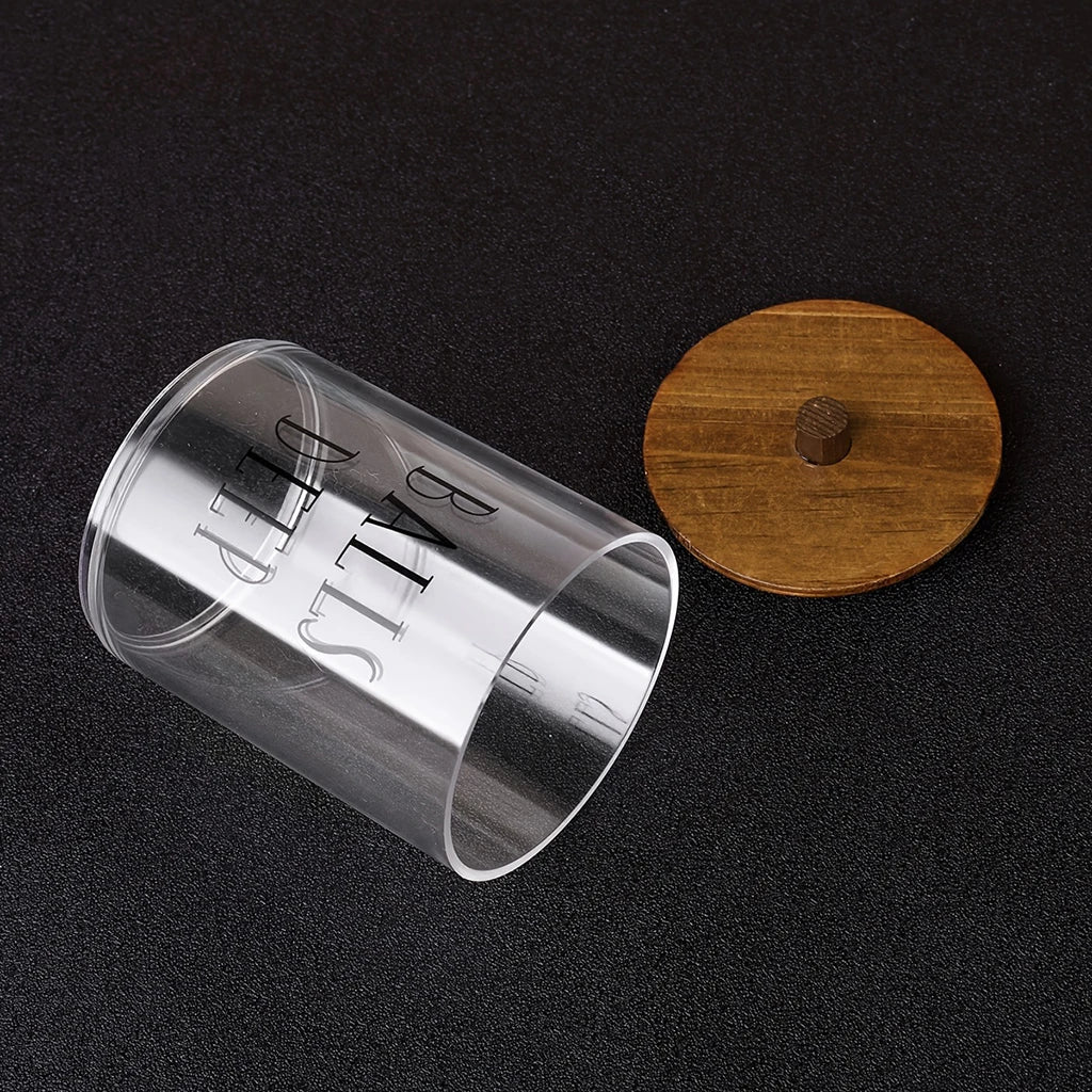 3pcs Acrylic Apothecary Jar Bathroom Organizer Set – Cotton Swab Holder, Cotton Ball & Bathroom Decor Storage