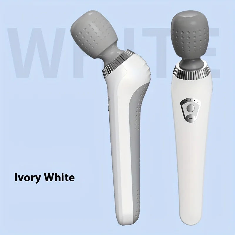 New Portable handheld massager USB rechargeable multifunctional full body massage gun relax neck back legs and waist masajeador Peaceful Pleasures Health and Wellness WHITE