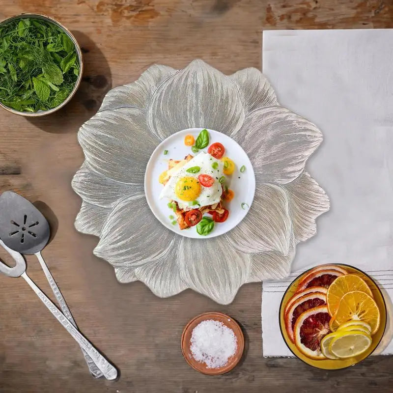 Lotus Flower PVC Placemat – Heat Resistant & Waterproof