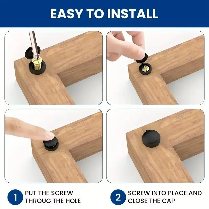 Plastic Screw Cover Caps M4/M3.5 – Cabinet Hole Caps & Hinges Set
