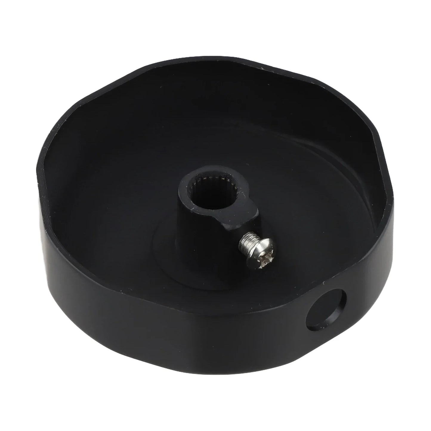 74mm Brass Bathtub Rotating Knob | Black Overflow Control