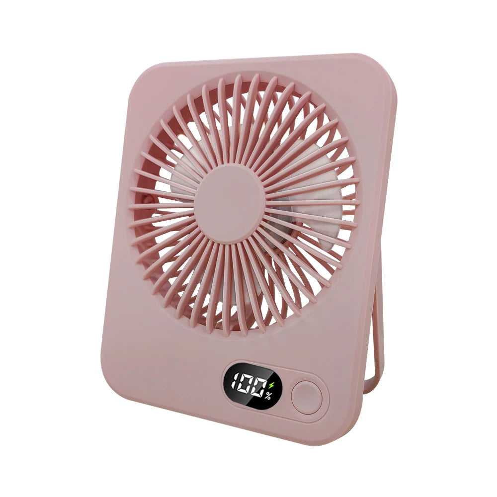 Mini Portable Desk Fan USB Rechargeable Foldable Table Fan Camping Ceiling Fan 5 Speed Wind Air Circulation Wall Hanging Fan Peaceful Pleasures Health and Wellness Pink