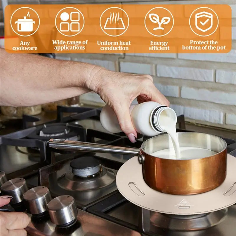 A36T-Diffuser Heat Conducting Plate, Cooking Kitchen Thickened Non-Slip Stove Gas Heat Conducting Plate Peaceful Pleasures Health and Wellness