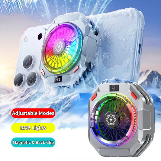 AI Semiconductor Phone Cooler | Magnetic, RGB, 5 Modes Phone Cooler Oasis Select